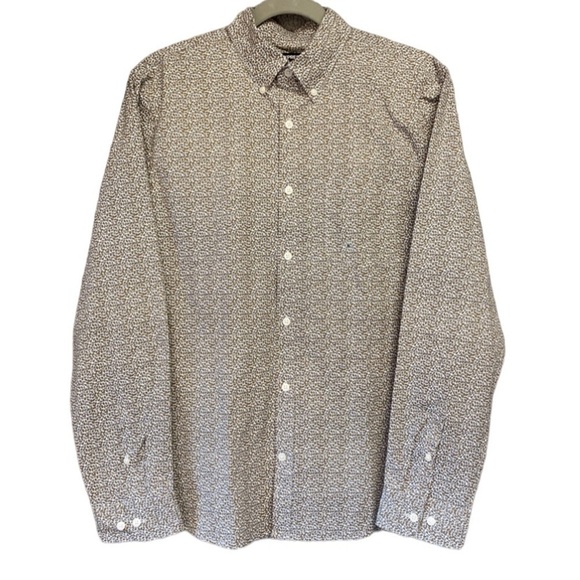 NEW Express Leaf Floral Long Sleeve Button Up Shirt Sz M - Picture 1 of 13